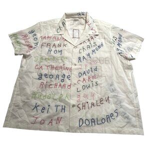BODE Familial Hall Short Sleeve Shirt in White